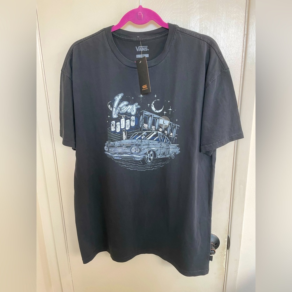 NWT Vans Motel Oversized Cotton T-shirt Black Wash Sz L
